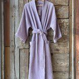 Lavandu violeta toņa lina&kokvilnas ''vafeļauduma'' halāts, kimono piegriezums, dažādi izmēri