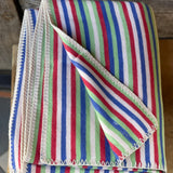 Piparmētru zaļa/zila/sarkana/balta svītraina mīksta kokvilnas flaneļa sega/pleds/gultas pārklājs 140x205cm