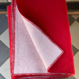 Viena puse koši sarkana/otra puse balta 100% aitas vilnas sega bērniem 90x130cm