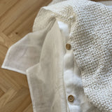 Piena balta toņa (vienkrāsains) lina/kokvilnas vienkrāsains vafeļauduma gultas pārklājs, dažādi izmēri