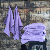 Lavandu violets mīkstināta lina/kokvilnas vafeļauduma dvielis, dažādi izmēri