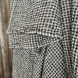 Melni-balts mistrots lina/kokvilnas vafeļauduma gultas pārklājs, dažādi izmēri