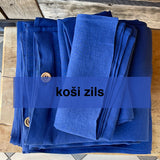 Koši zila (Royal blue) toņa mīkstināta lina gultas veļas komplekts