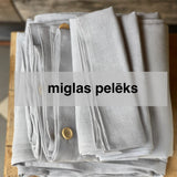 Miglas (ļoti gaiši) pelēka toņa mīkstināta lina segas pārvalks- dažādi izmēri
