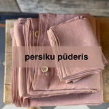PERSIKA PŪDERA tonis | Klasiskais palags no mīkstināta 100% lina | Dažādi izmēri