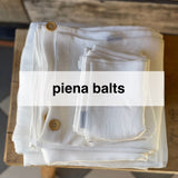 Piena balta toņa mīkstināta lina gultas veļas komplekts