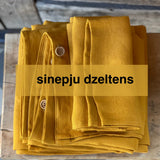 SINEPJU DZELTENS tonis | Palags ar gumiju no mīkstināta 100% lina | Dažādi izmēri