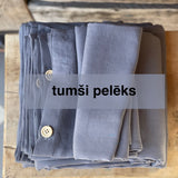 Palags ar gumiju no TUMŠI PELĒKA toņa viegli mīkstināta lina auduma, dažādi izmēri