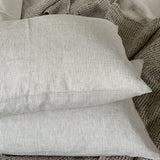 PIENA BALTAS / DABĪGI PELĒKAS VIDĒJI PLATAS (~2.25mm) SVĪTRIŅAS| Spilvendrāna no mīkstināta 100% lina | Dažādi izmēri